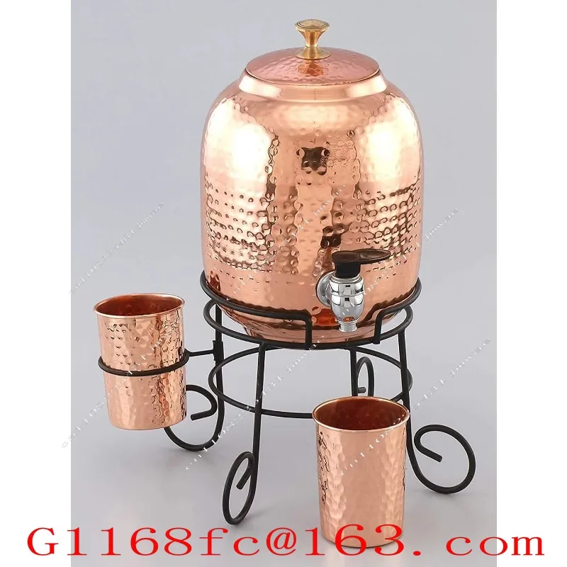 Pure Copper Water ，dispenser Container Pot with  3L / 4.8L / 10.5L Liters (brown) Large-capacity Beverage Containers