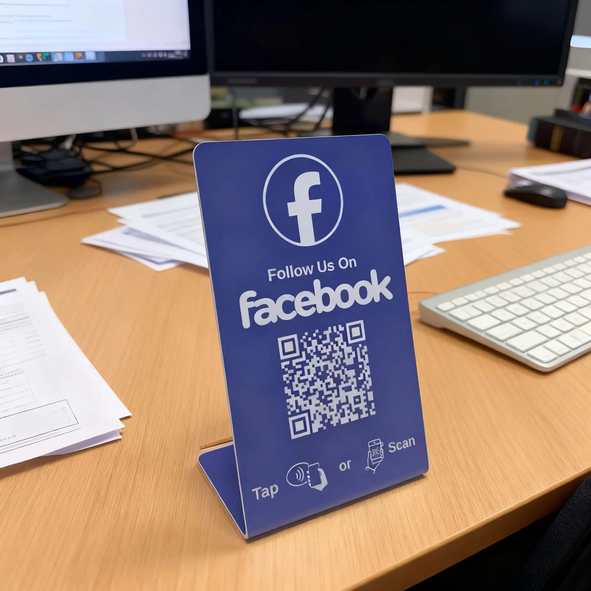RFID NFC QR code FaceBook Review stand display White Black Blank Pattern 13.56MHz NFC215 chip 504Bytes Patternless Social media