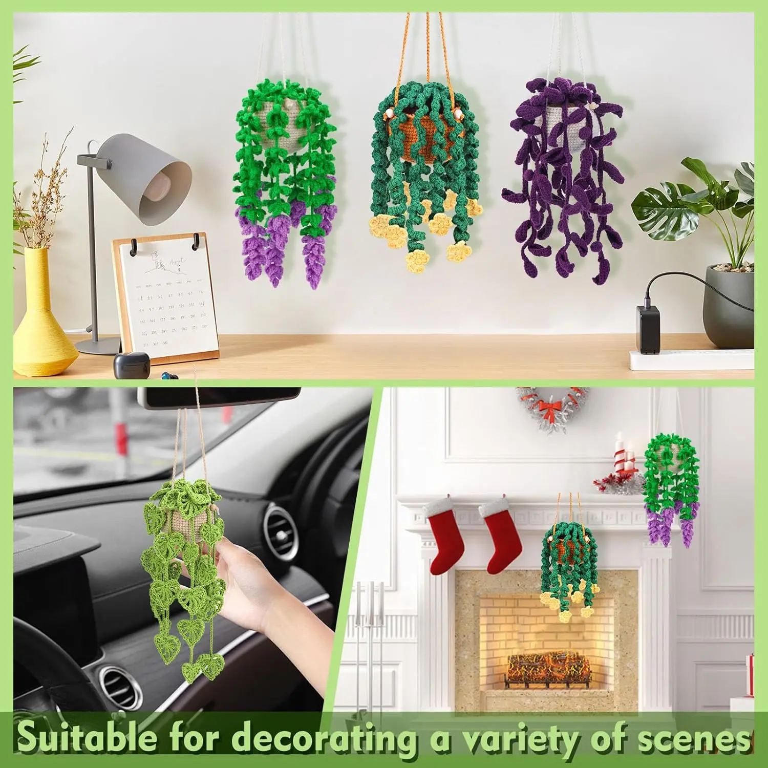 MIUSIE مجموعة الكروشيه للمبتدئين معلقة أصائص زرع الكروشيه كاتب كيت مع خطوة بخطوة فيديو تعليمي مجموعة الكروشيه الكاملة