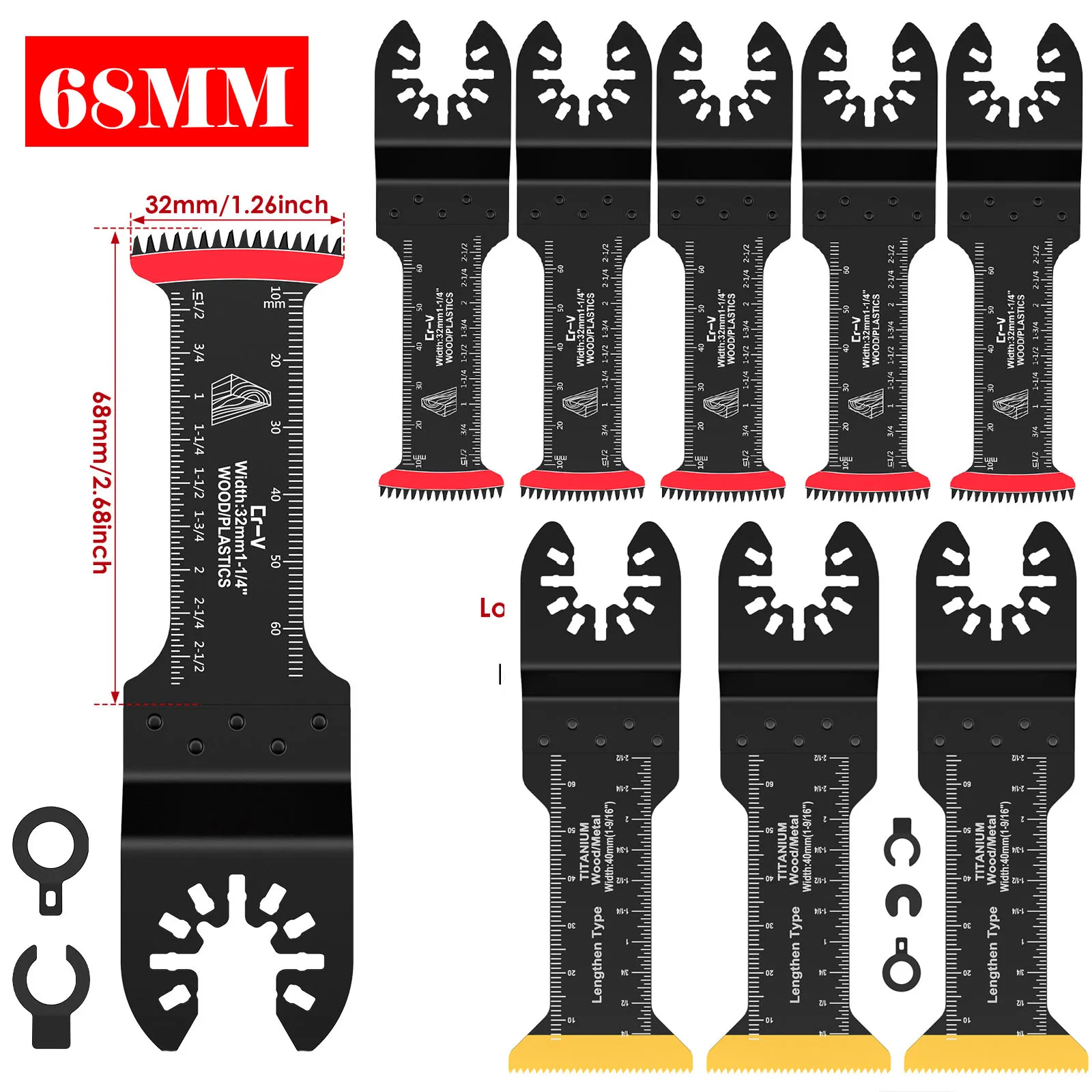 

3/5Pcs Oscillating Saw Blade Set Bimetal Multitool Blade Sharp Multi Cutter Blade for Wood Plasterboard Plastic Cutting Blades