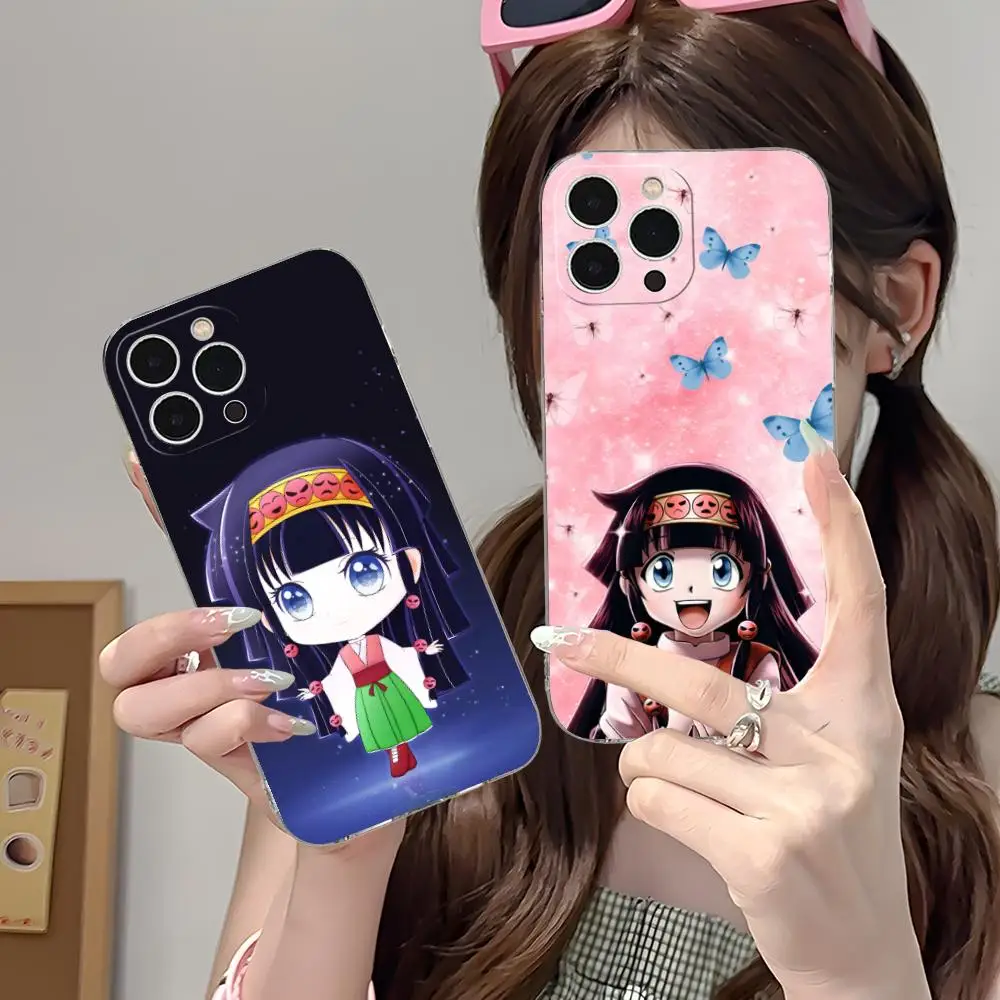 

Чехол для телефона Hunter Alluka Nanika для iPhone 16, 14, 13, 12, 11 X XR XS 8 6 Pro Max Plus, мини-прозрачный цветной защитный чехол, роскошный