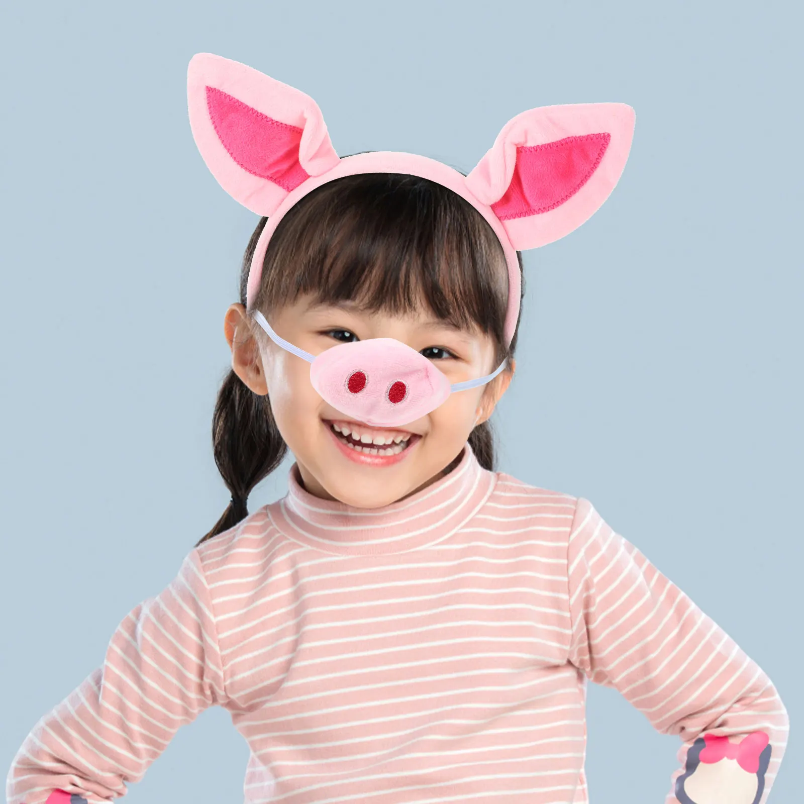 

Pig Costume Suit Kids Headb Soft Animal Party Hair Loop Pink Favors Children Supplies Halloween Photo Props Birthday