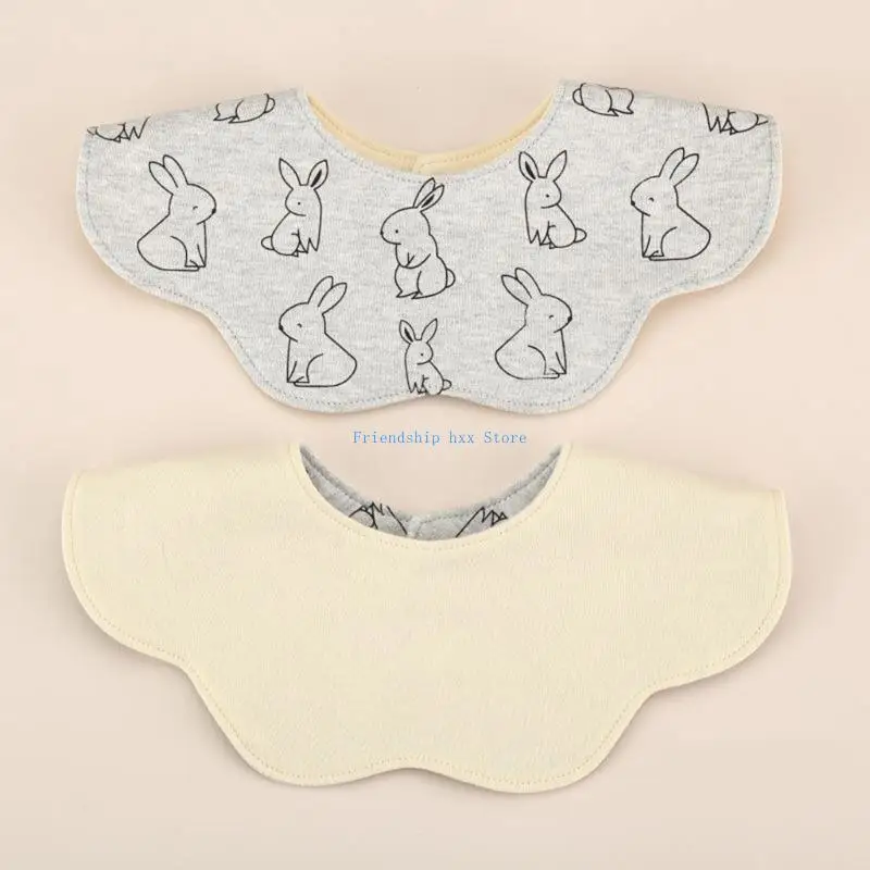 F1CB Wende-Lätzchen aus weicher Baumwolle mit 360-Blütenblattform für unordentliches Essen, maschinenwaschbar, verschiedene