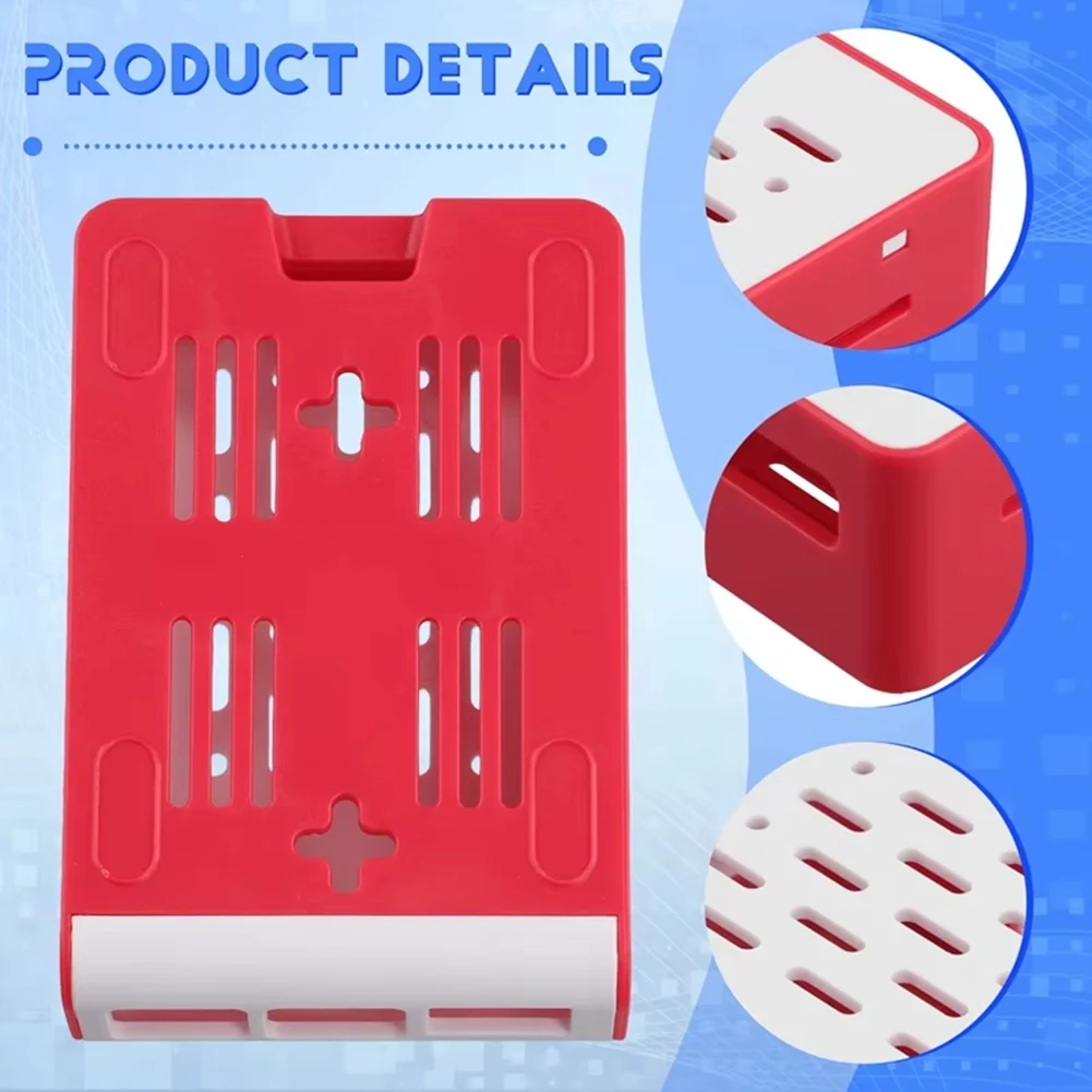 

-FDDT For Raspberry Pi 5 Red-White Cooling Case For Official Active Cooler