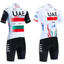 Nowy zestaw kolarski UAE Team Koszulka kolarska Spodenki rowerowe Mężczyźni Kobiety 20D Ropa Ciclismo Jazda Maillot Odzież rowerowa Uniform