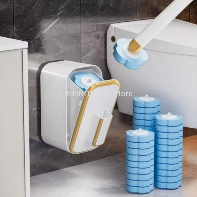 6/12Pcs Disposable Toilet Brush With  Refills Preloaded Cleaning Solution For Home Bathroom Deep CleaningINFINITE -LG