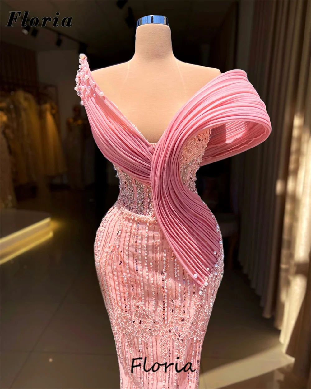 Princess Off Shoulder Evening Dresses Formal Luxury Beaded Wedding Party Dress Robes De Soiree Customize Birthday Cocktail Dress