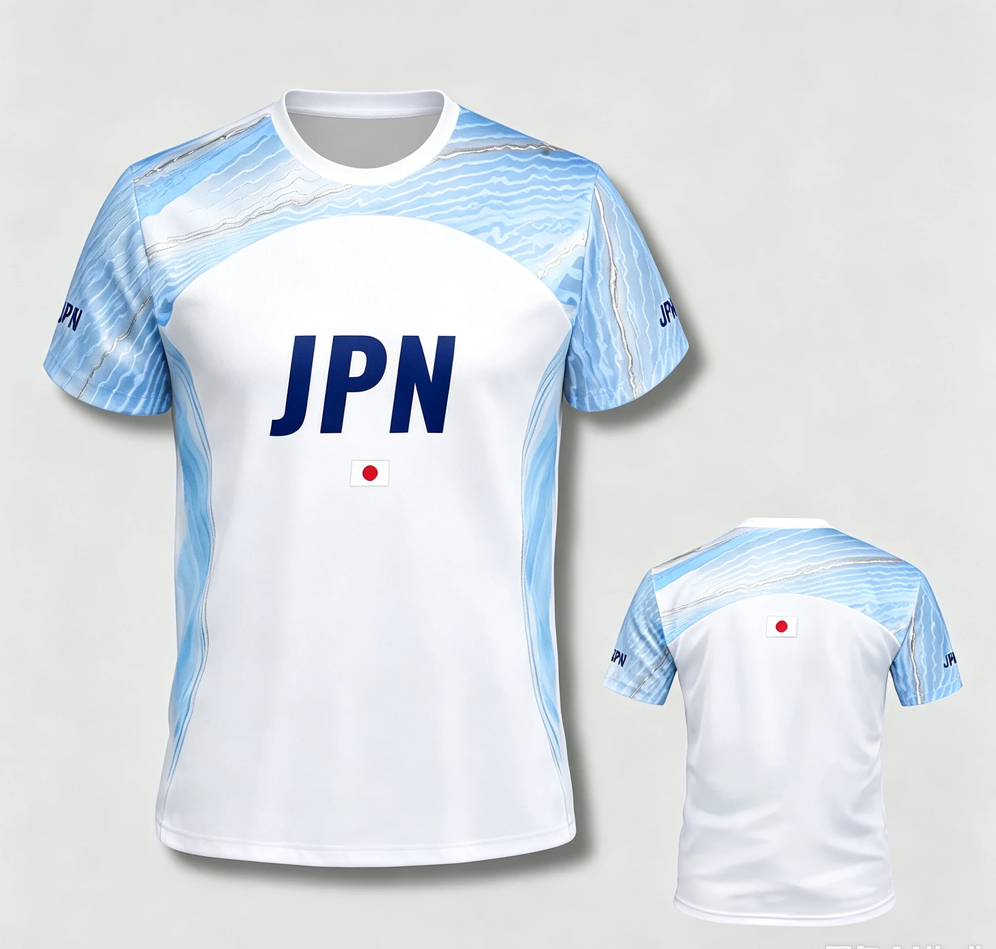 Japan JPN Letter Gradient Print Breathable Volleyball Fan Jersey Unisex Quick Dry Sports Short Sleeve T-shirt