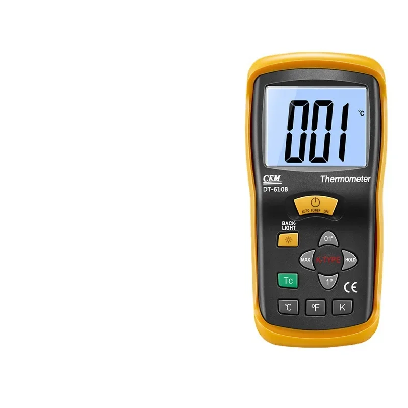 Termômetro Eletrônico Industrial com Sonda Dt610b Termopar Contato Portátil Alta Precisão Alta Temperatura