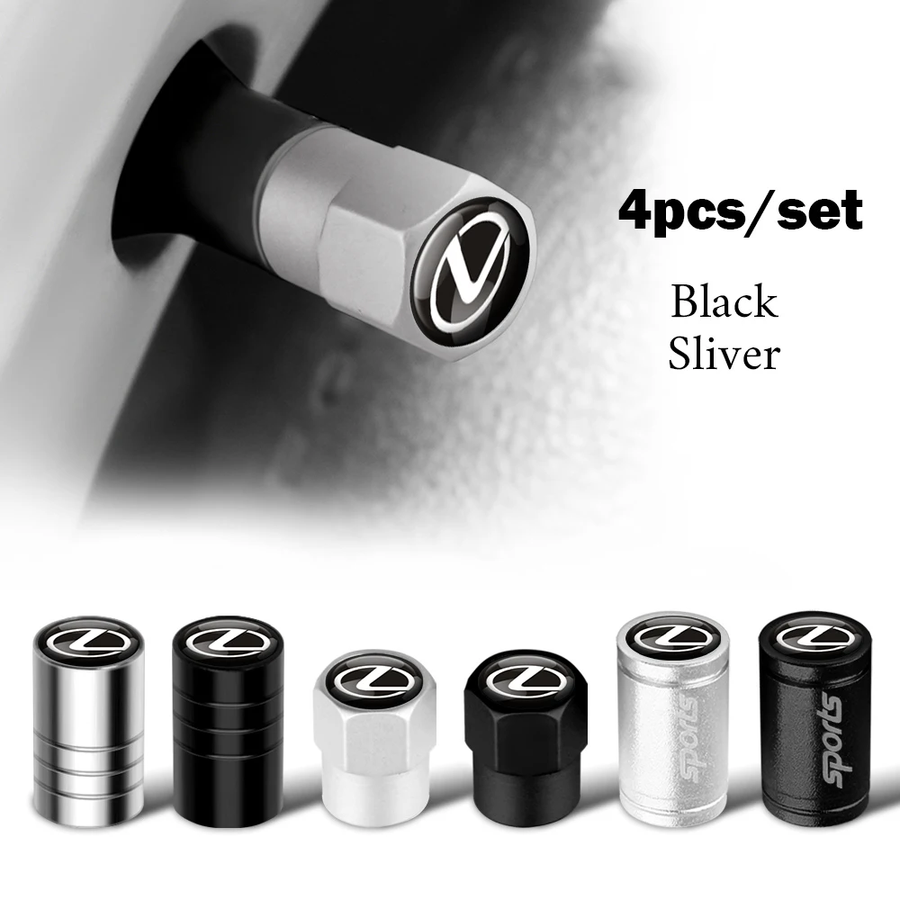 4 tapas de válvula de aire para ruedas de coche, accesorios exteriores para Lexus LS LC IS350 ES300h ES300 IS250 IS220d NX350h RX LX
