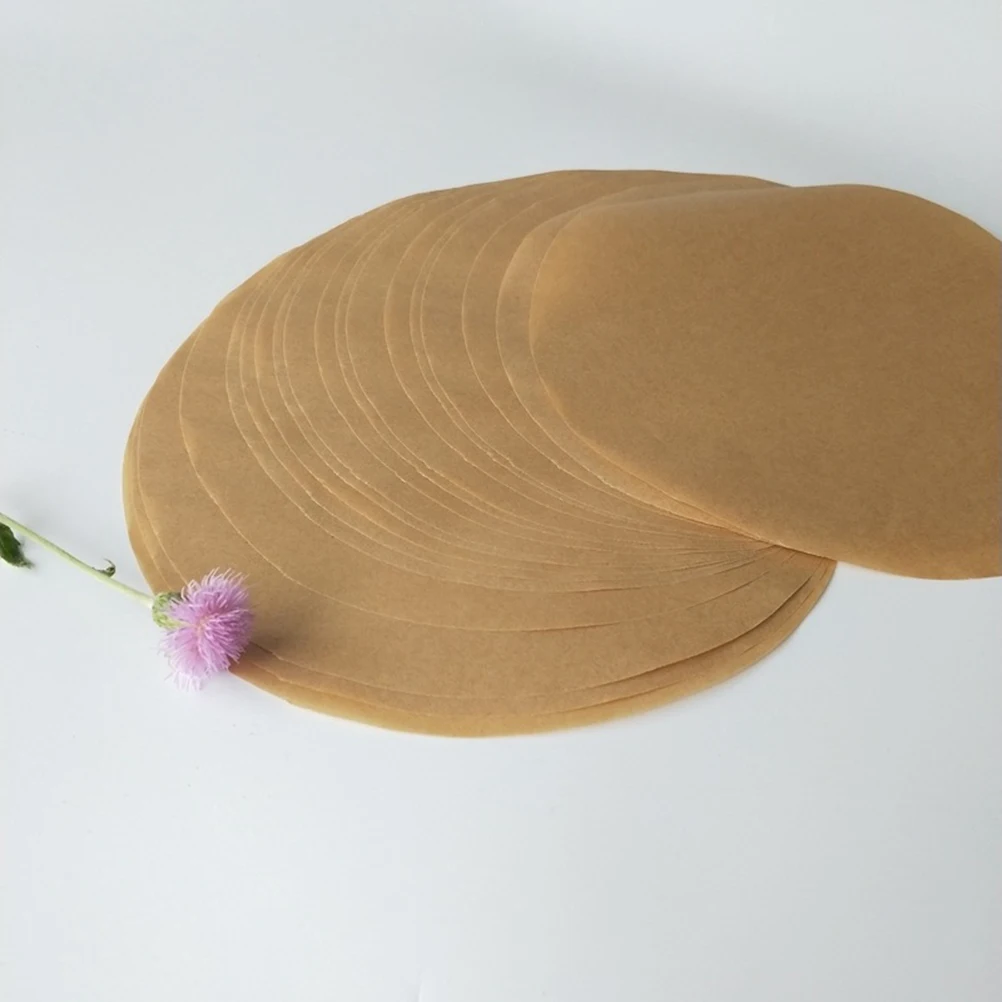 

100pcs Baking Paper BBQ Oil Round Cake Pad Color Oil-proof Brown Cupcake Large Quantity Safe Kitchen Bar Supplies