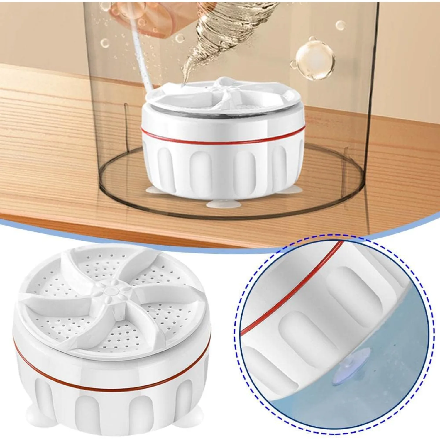 Mini máquina de lavar, arruelas pequenas ultrassônicas de turbina portátil, lavadora turbo portátil para viagens de negócios ou salas universitárias