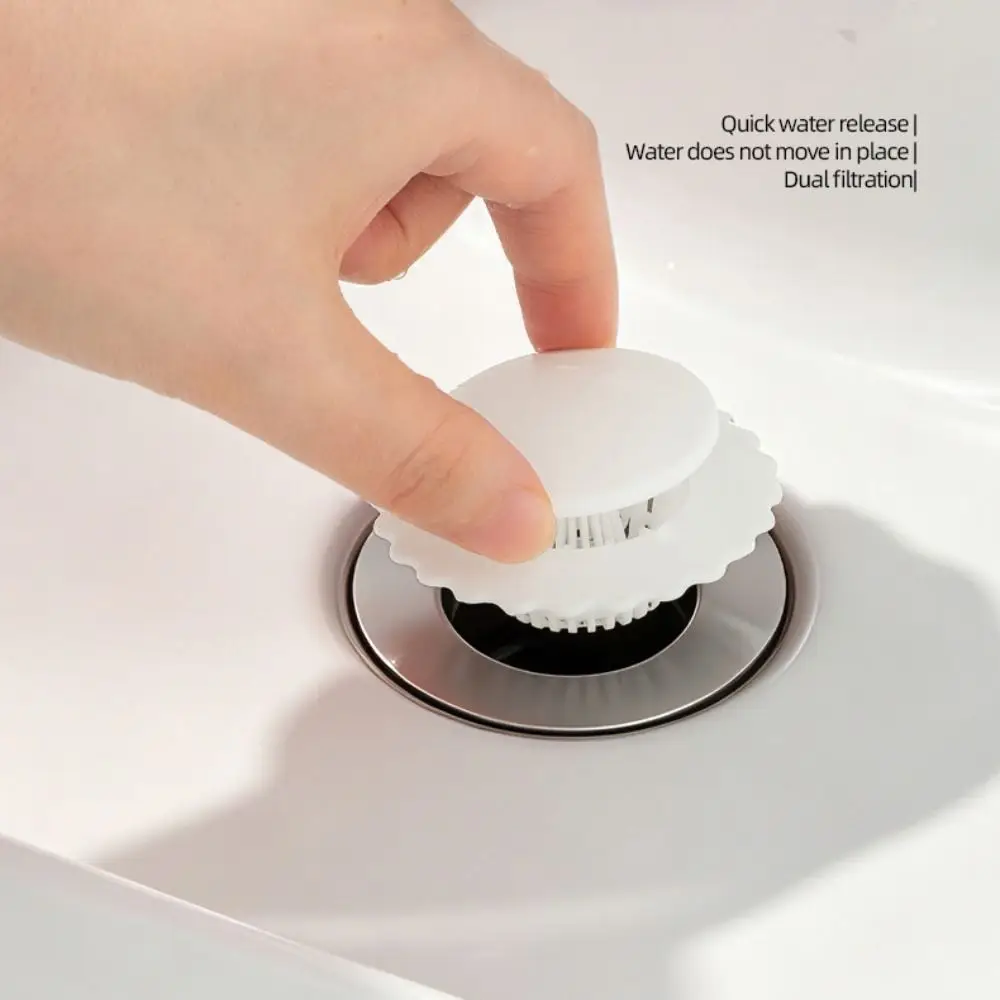 5Pcs Dual Filtration Sink Drain Strainer Quick Drainage Anti-Clog Floor Filter Durable Sink Hair Catcher Kitchen Bathroom