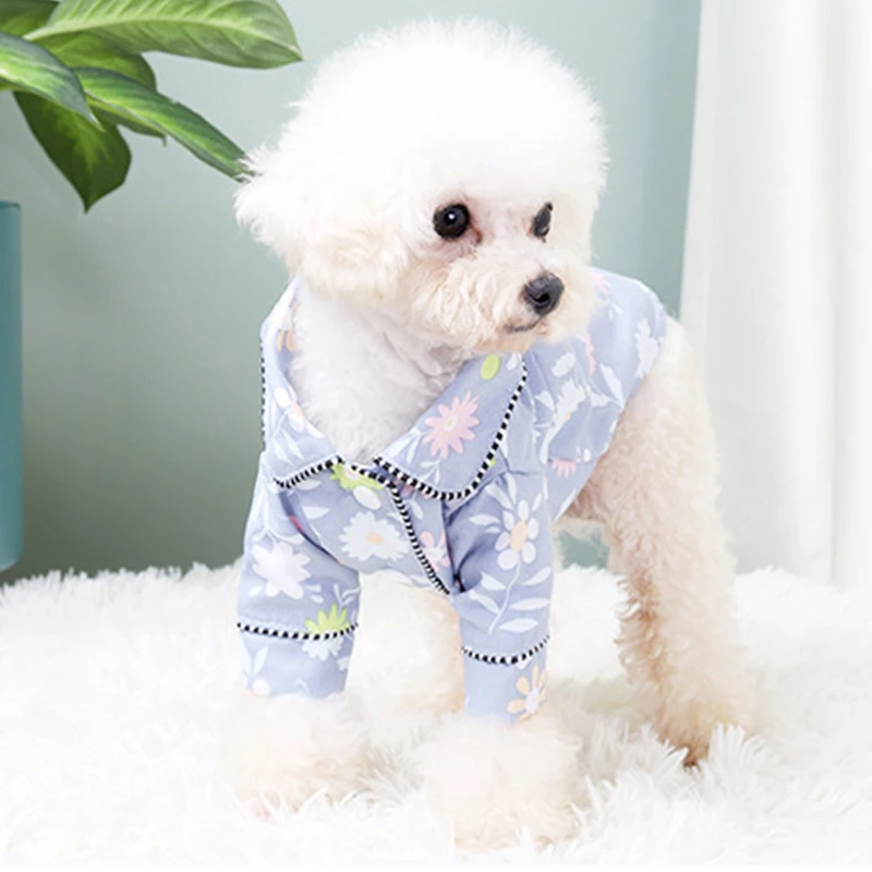 Luxury Pet Dog Pajamas Soft Silk French Bulldog Pajamas Pet Coat Clothing For Small Dogs Shih Tzu Puppy Cat Clothes XS-2XL