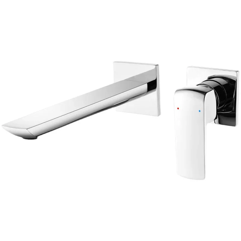 

Bathroom Accessories Are Concealed in Wall Mounted Washbasins with Hot and Cold Faucets