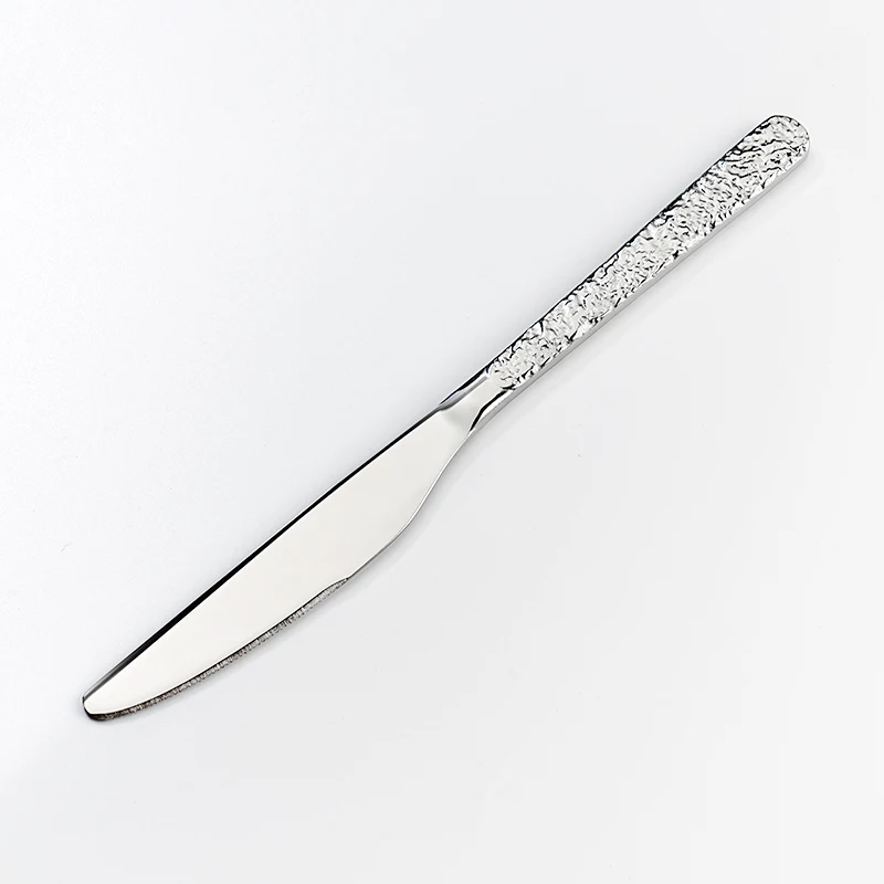 

Hammered Stainless Steel Steak Knives Set - Sharp Dinner Knives for Family Use with Comfortable Grip