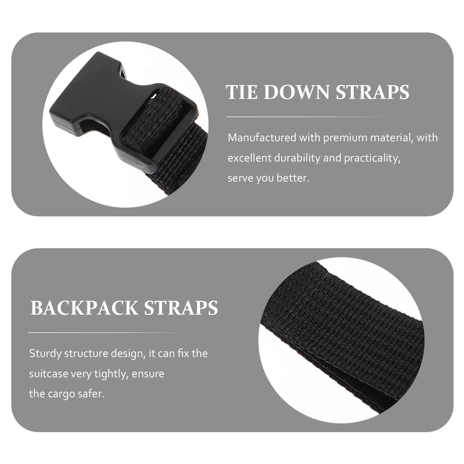 4 Stuks Quick Release Gesp Riem Bagage Riemen Vastbinden Verstelbare Ring Korte Quick Release Gesp Riem