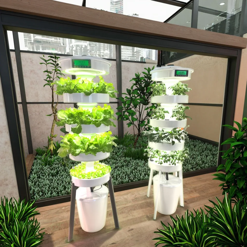 Round Hydroponic Growing System Vertical Home Plant Machine