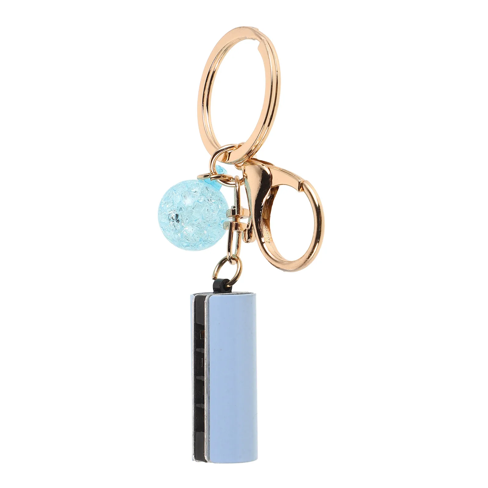 

Small Harmonica Keychain s Keyrings Exquisite Chains for Bag Backpack Metal Sky-blue Pendant Child