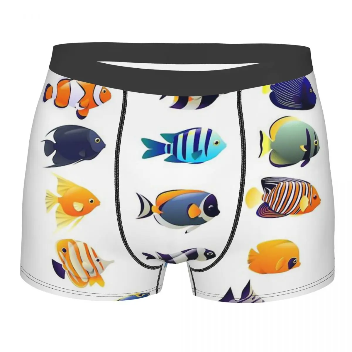 Various Colorful Tropical Fish Men's Boxer Briefs,Highly Breathable Underpants,High Quality 3D Print Shorts Birthday Gifts