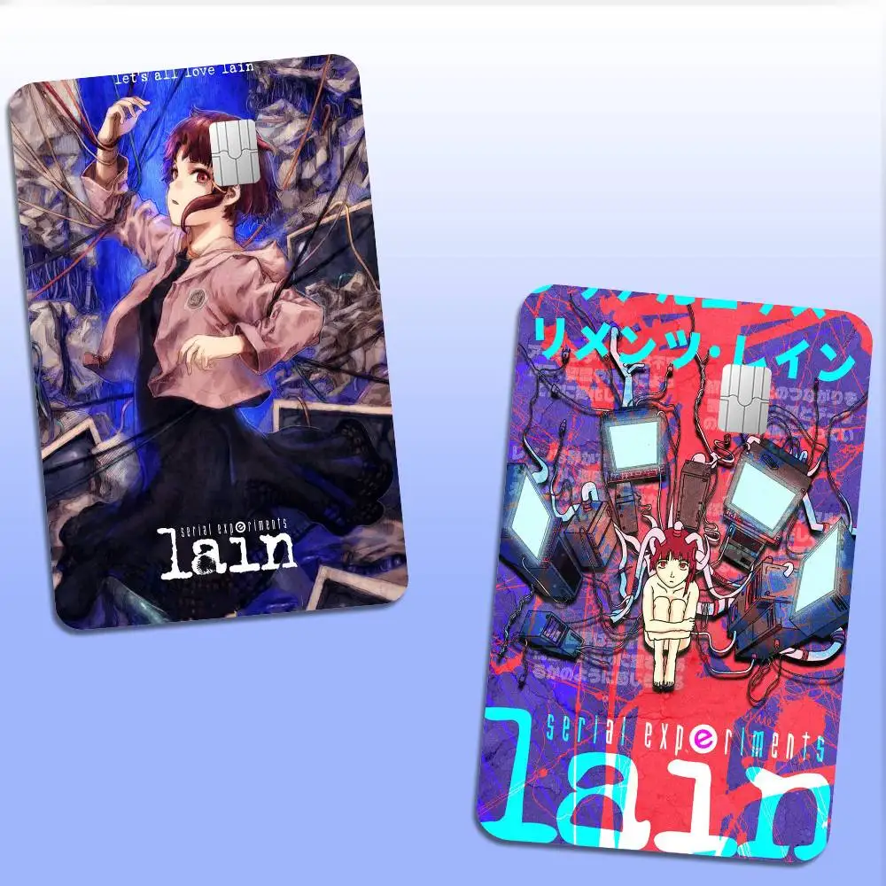 Anime Serial Experiments Lain Fashion Matte Gold Silver Black Matte Film Skin Sticker Tape for Bank Credit Debit Card