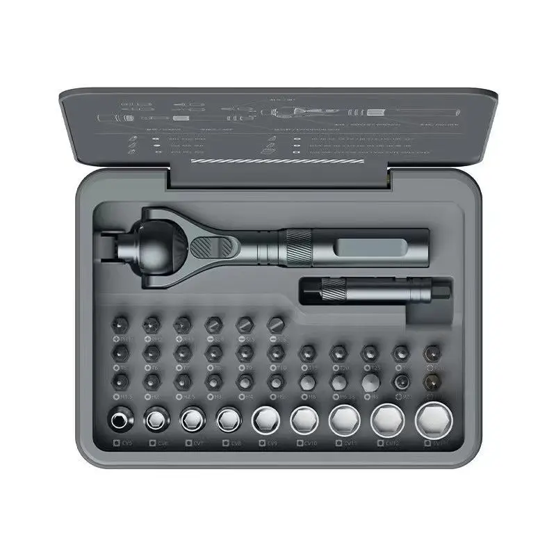40 in 1 Ratchet Screwdriver Set Multi-purpose Socket Tool Box Magnetic Wrench Semi-automatic Storage for Repair Tools