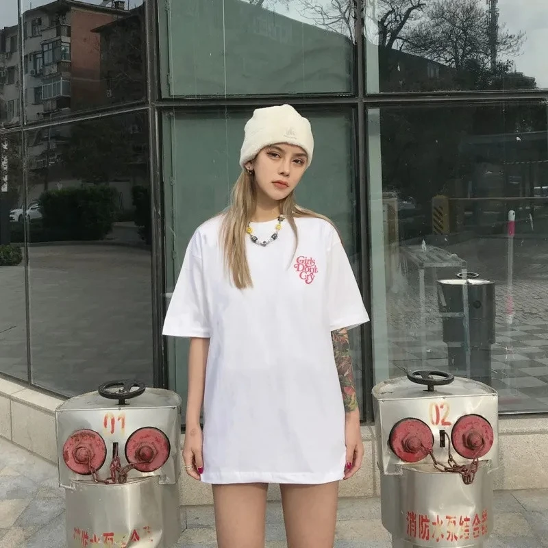 Dropshipping Harajuku Japan Girls Don\'t Cry Print T Shirt Men Women Short Sleeve Loose Casual Summer Cotton T shirts Hip Hop Top