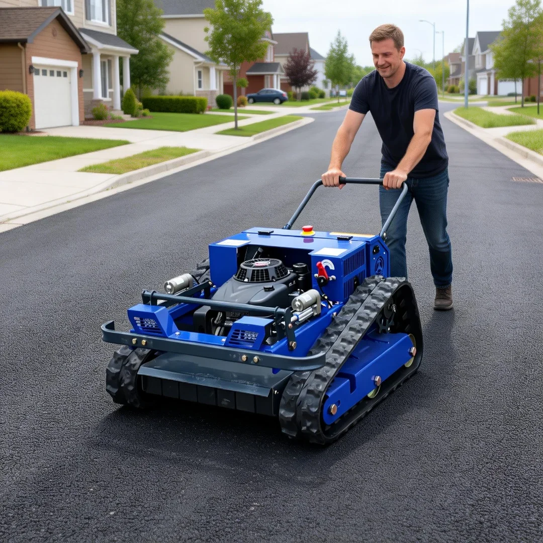 

Customized 4-Stroke Cordless Garden Lawn Mower Rotary Tracked All Terrain Remote Control Weed Mowing Machine