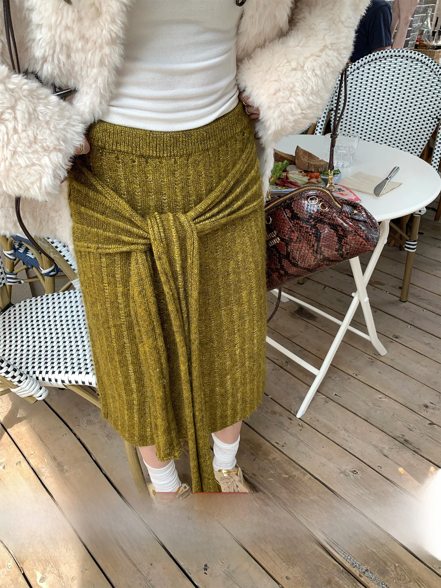 

Вязаная юбка Ele с ретро-дизайном, прямого кроя, средней длины, для женщин, с эластичной талией, осенняя, модная, для повседневной носки