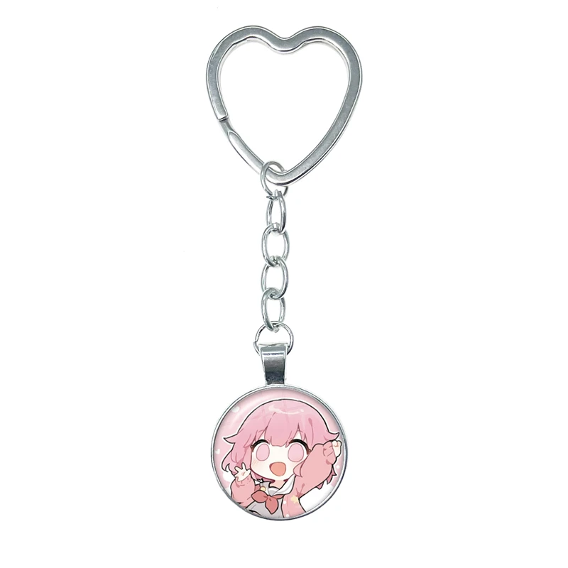 Proyecto SEKAI Anime Yoisaki Kanade 25 Nightcord cúpula de cristal llavero con forma de corazón llavero bolsa llavero de coche dijes joyería regalos
