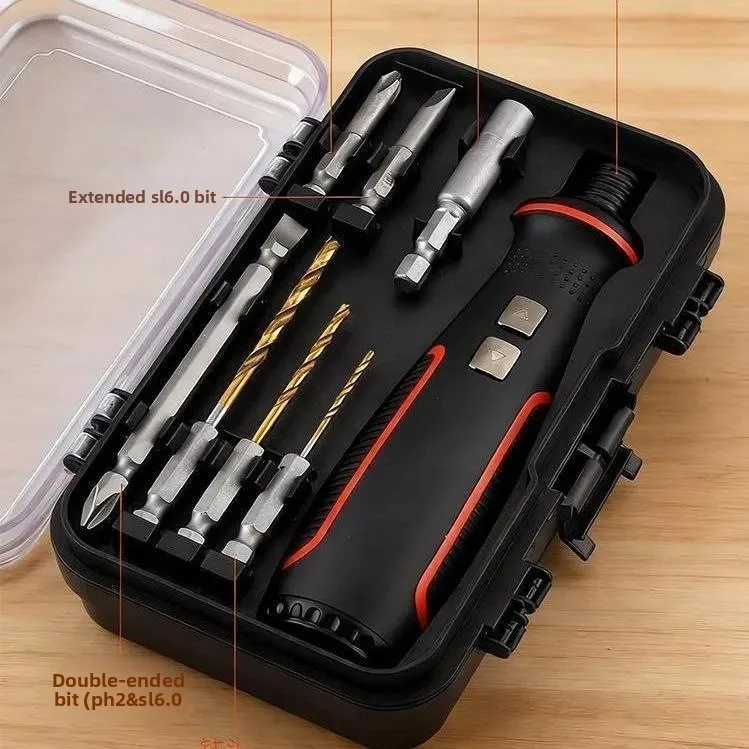 Mini Cordless Electric Screwdriver Set with Auto Stop Motor, 4400mAh Dual Battery Option, USB Charging and Multi Bit Kit for