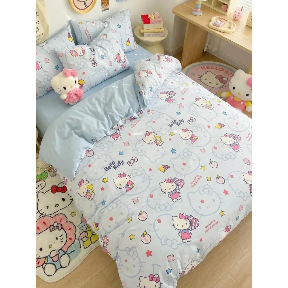 

Sanrio 3pcs Duvet Cover Set 1 Duvet Cover 2 Pillow Shams No Filling, Cute Cartoon Full Size, Soft Comfortable, Suitable For Dor