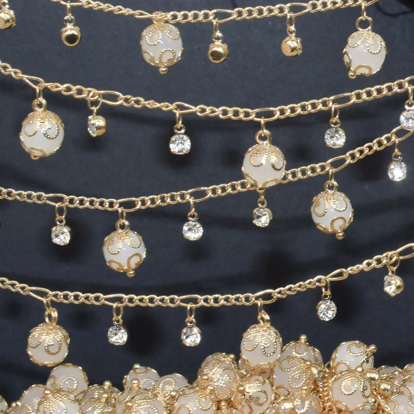 

0,5/1 метр экзотический белый имитирующий нефритовый круглый камень кулон дрель цепи древний стиль головной убор для изготовления ювелирных изделий DIY аксессуары