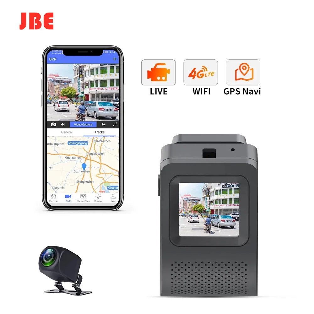 

4G LTE Car DVR GPS Tracking Hidden Dash Camera Support Live Remote Monitoring Auto Video Recording HD1080P WiFi Hotspot