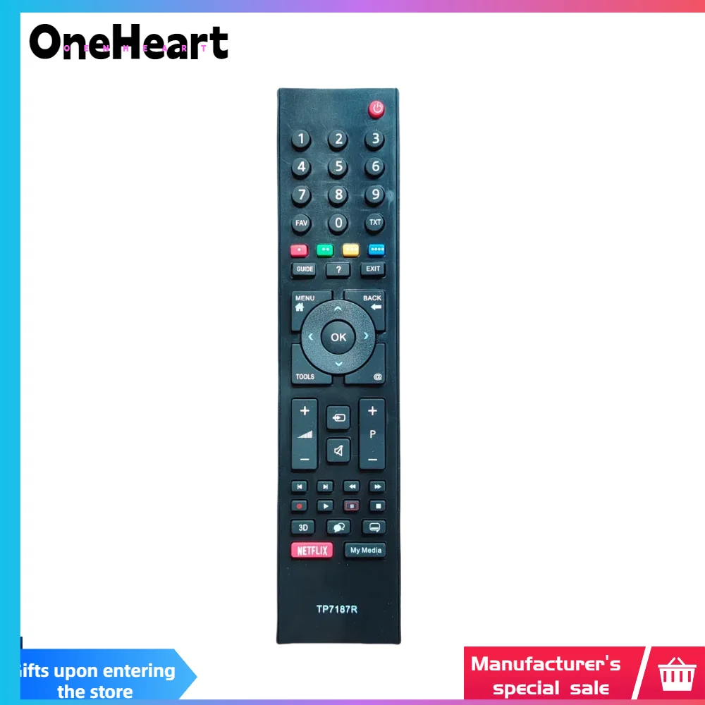 TP7187R Пульт дистанционного управления для GRUNDIG Smart TV Сменный пульт дистанционного управления TP7187R Черный