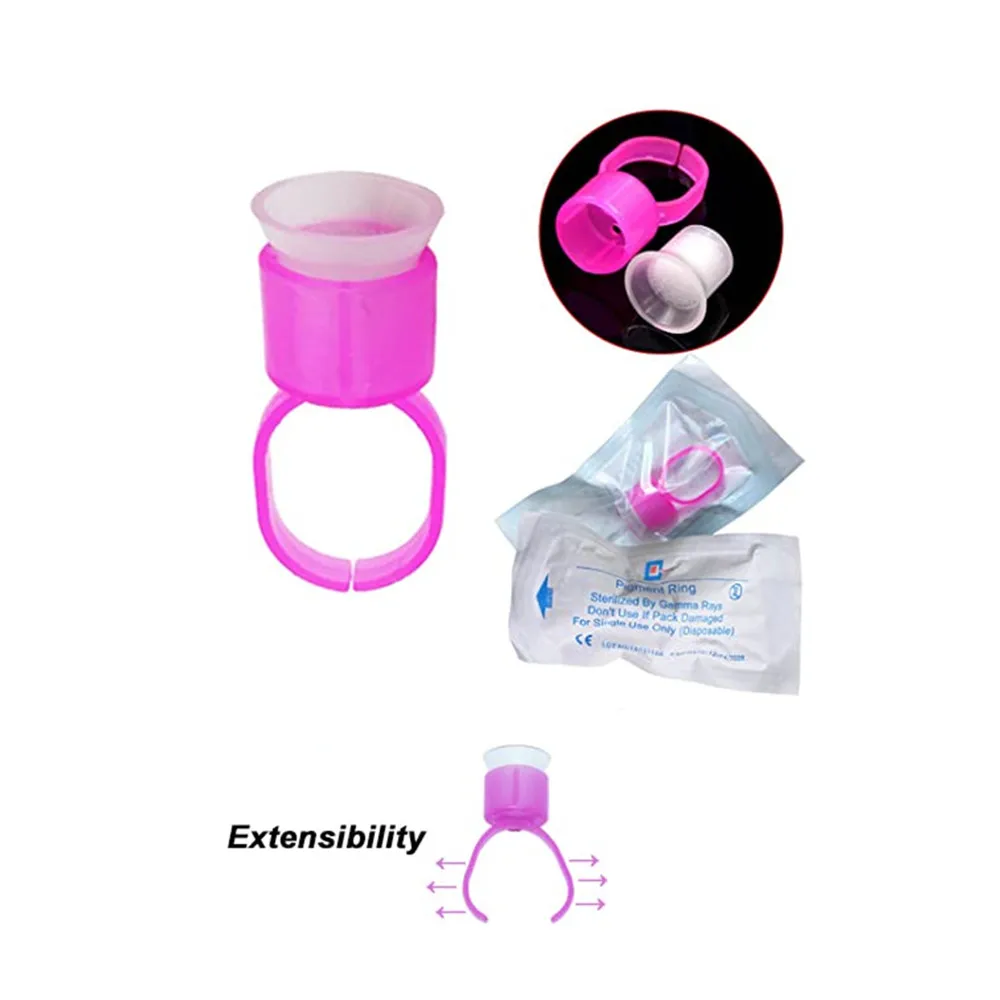 Tattoo Supply Ring Cups Tools Microblading Pigment Holder  Permanent Makeup Disposable Tattoo Ink Cups With Sponge