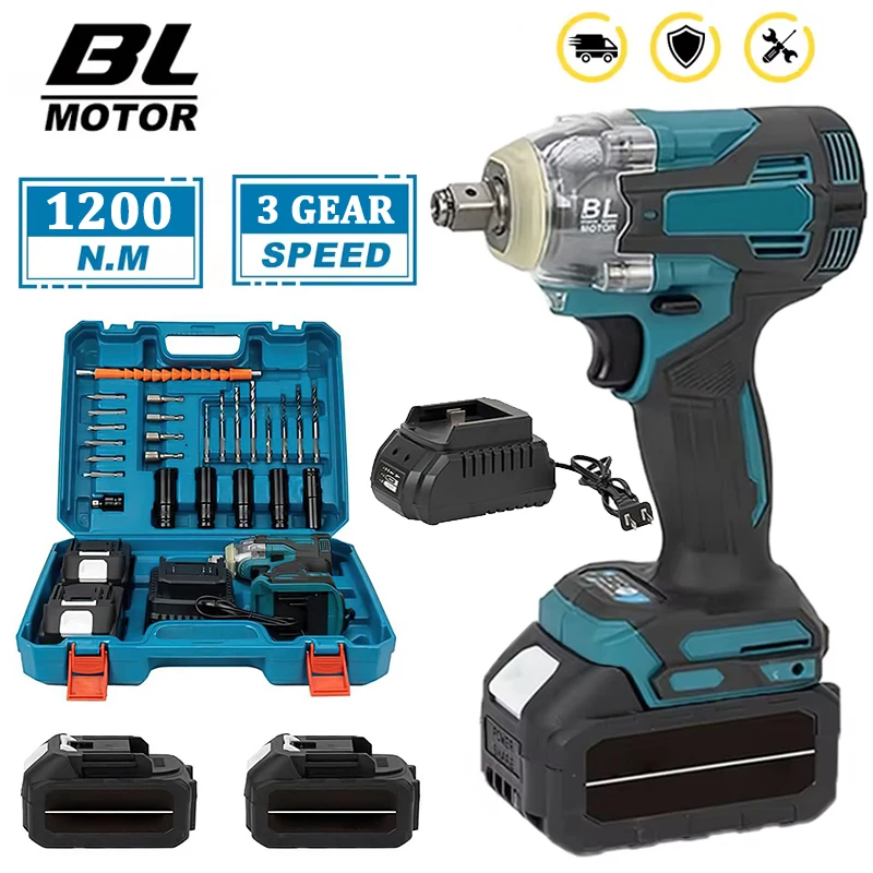 Makita – clé à chocs électrique sans balais, couple élevé 1200N.m, tournevis sans fil de 1/2 pouces, jeu de perceuses, outils électriques pour batterie 18V