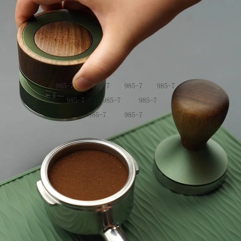 Barista Accessory Stand Wooden Coffee Tamper Station with Water Tray & Magnet Design