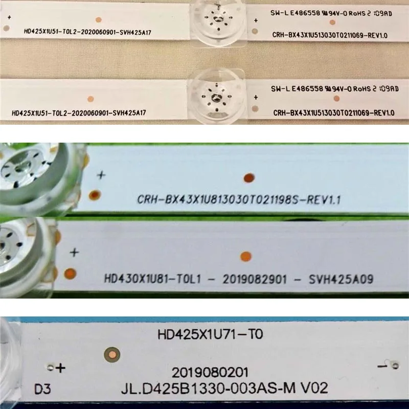 TV LED Array Bar JL.D425B1330-003AS-M_V02 Backlight Strip CRH-BX43X1U513030T0211069-REV1.0  HD430X1U81-T0L1-2019082901-SVH425A09