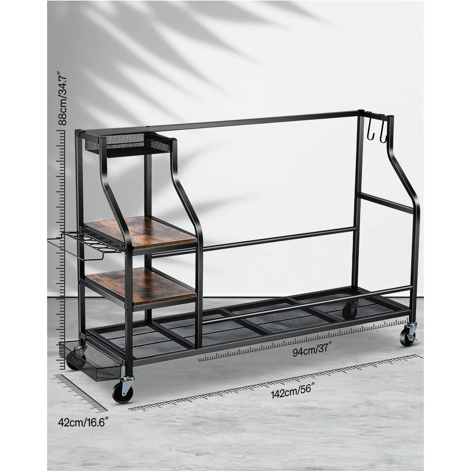 

#Cross-border for Metal Golf Bag Rack with Four Layers Movable Storage for Garage