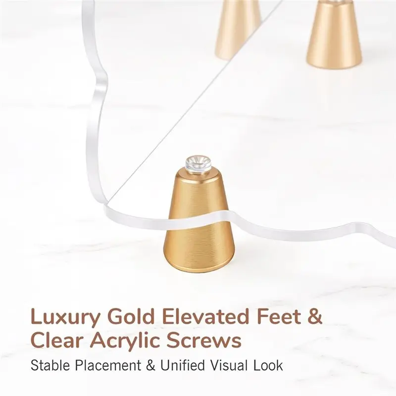 [LXYA68Z!] Paper Letter Tray, Acrylic Desk Organizer Featuring Scalloped Edge& Gold Metal Feet, Top Display Space-Saving Design
