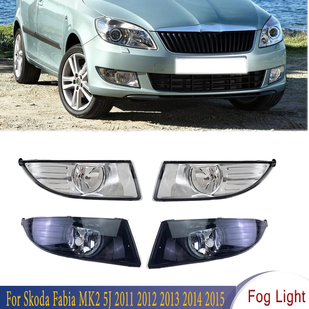 Front Fog Light Lamp Black White No Bulbs Car Lights For Skoda Fabia MK2 5J 2011 2012 2013 2014 2015 5J0941701 5J0941702