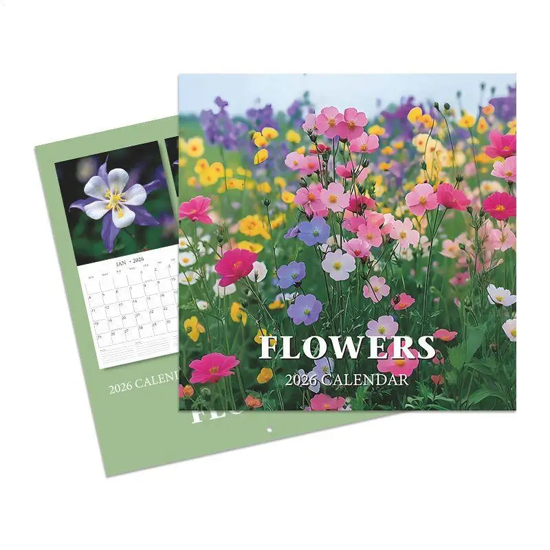 Flower Desk Calendar 2026 Wall Calendar Monthly Date Planning Tool Aesthetic For Cubicle Car School Kitchen Travel Classroom