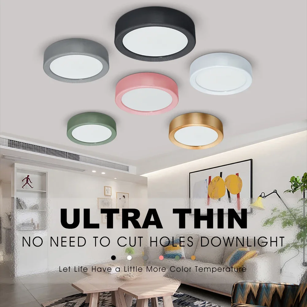 

Surface Mounted Ultra Thin LED Ceiling light lamp 220V Colorful LED Modern Panel Light 15W 10W Ceiling Lights For Living Room