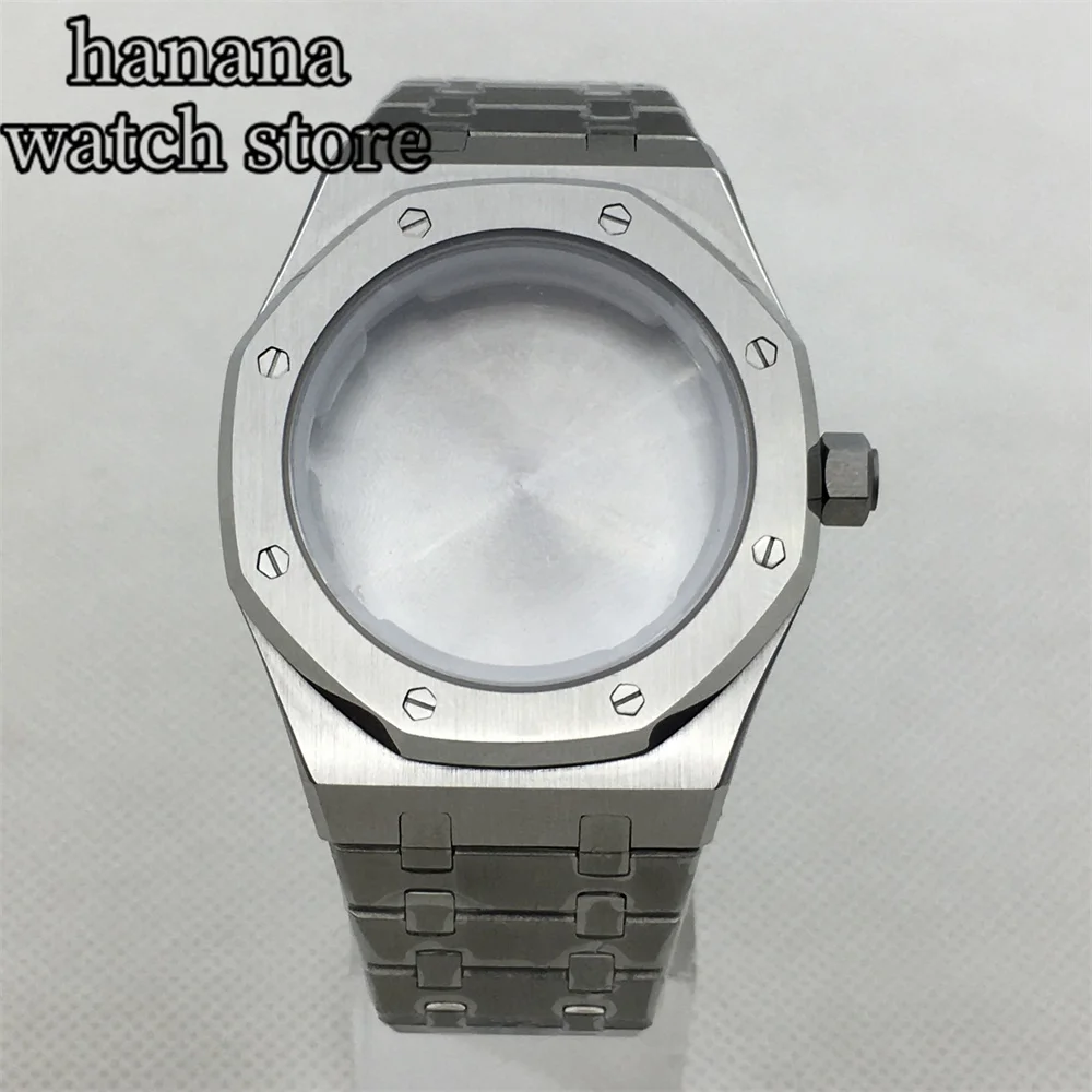 BLIGER 42.5mm octagonal silver case stainless steel bracelet with NH35 NH36 NH72 PT5000 movement sapphire glass