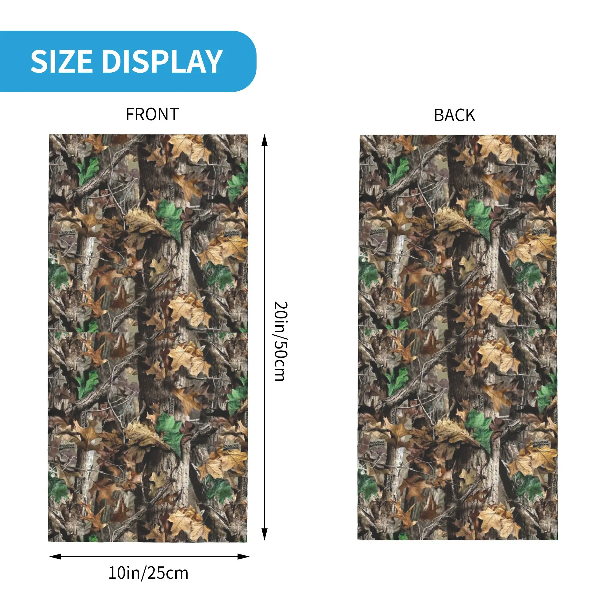 Custom Real Tree Camouflage Camo Neck Gaiter Women Men Windproof Winter Soldier Military Bandana Scarf for Hiking