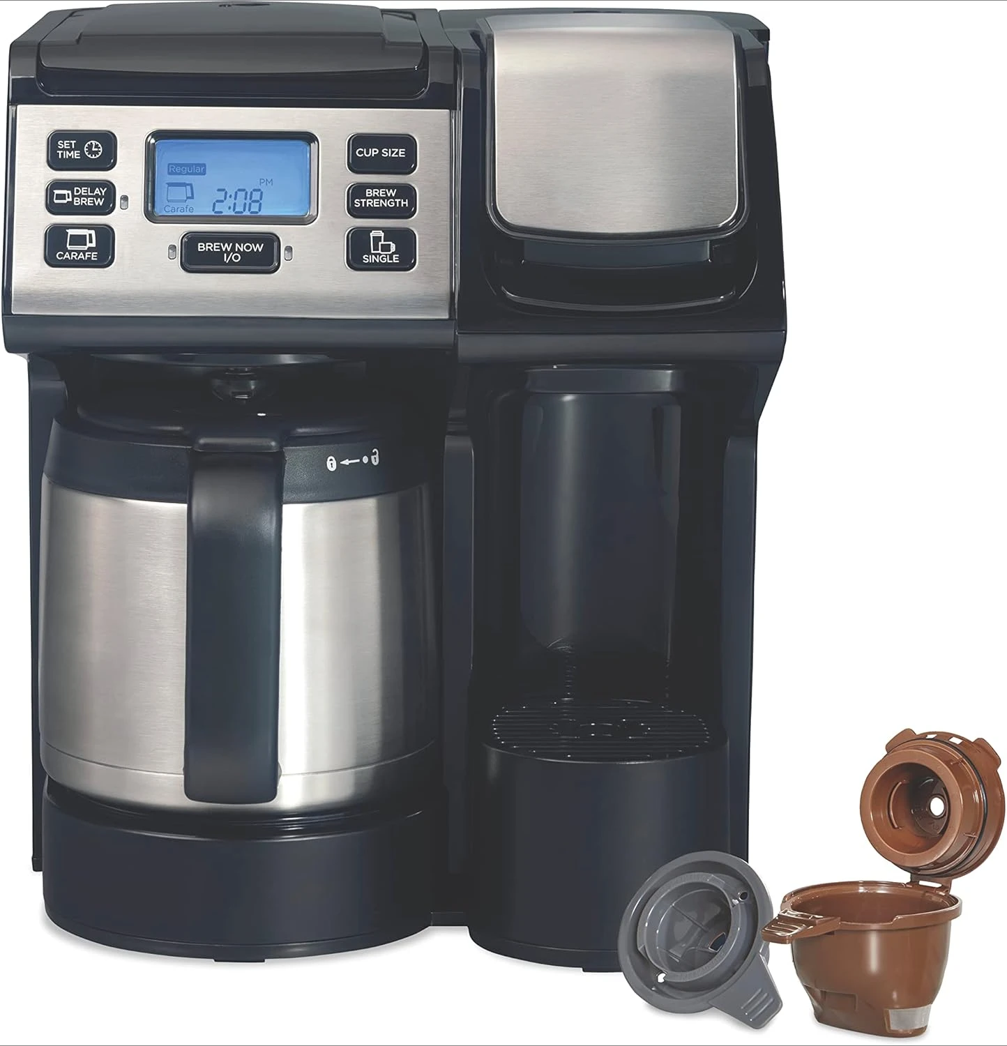 FlexBrew Trio 2-Way Coffee Maker, Compatible with K-Cup Pods or Grounds, Combo, Single Serve & Full 12c Thermal Pot