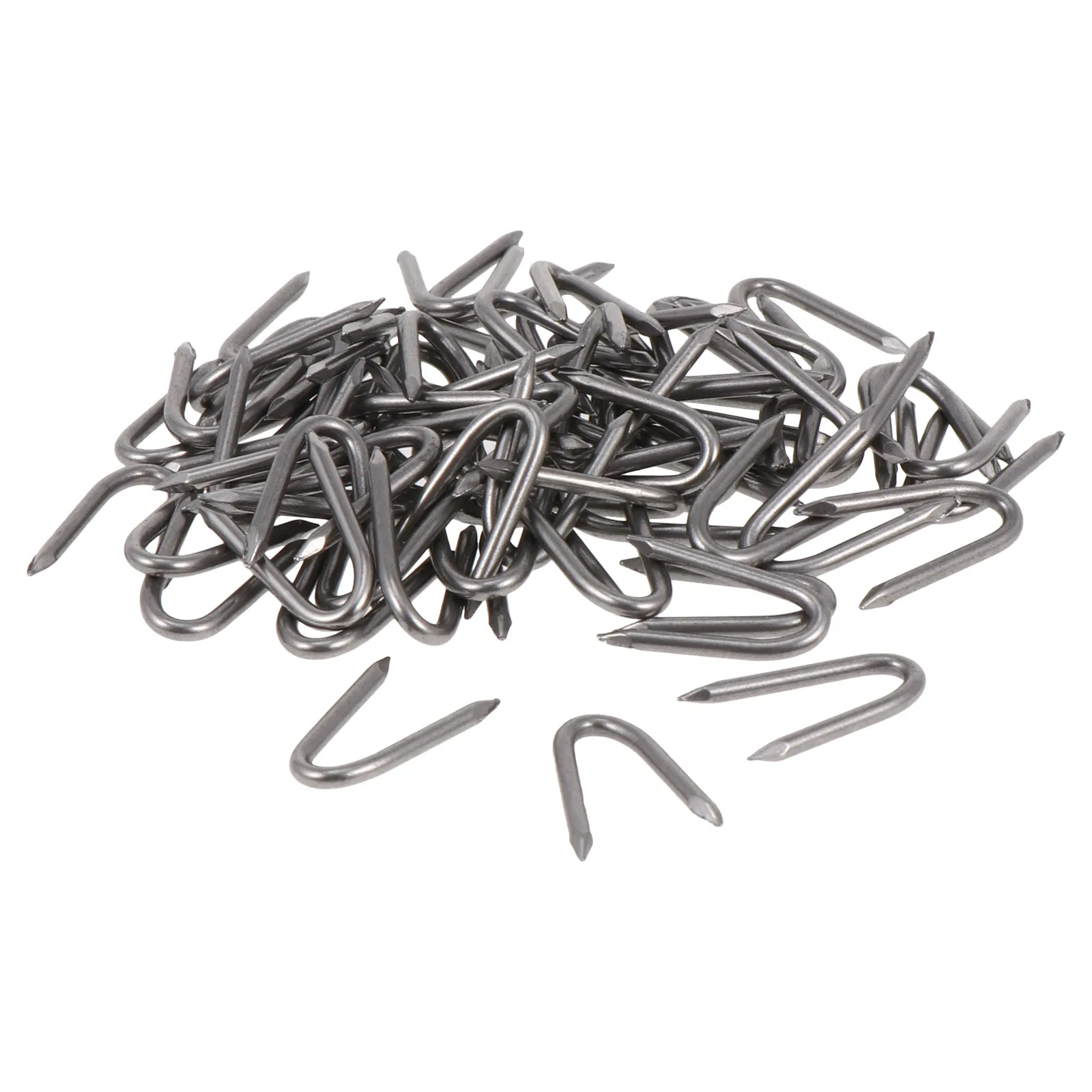

70pcs U-Shaped Iron Nails Garden Fixing Pegs Heavy Duty Soil Anchors For Fencing Chicken Wire Mesh Fastening Gardening Ground