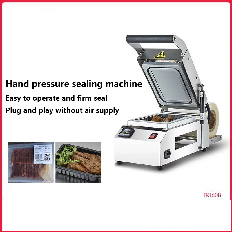 Commercial Lock Fresh Box Sealing Machine Takeaway Disposable Lunch Box Steak Cooked Food Sealing Machine Packing Machine