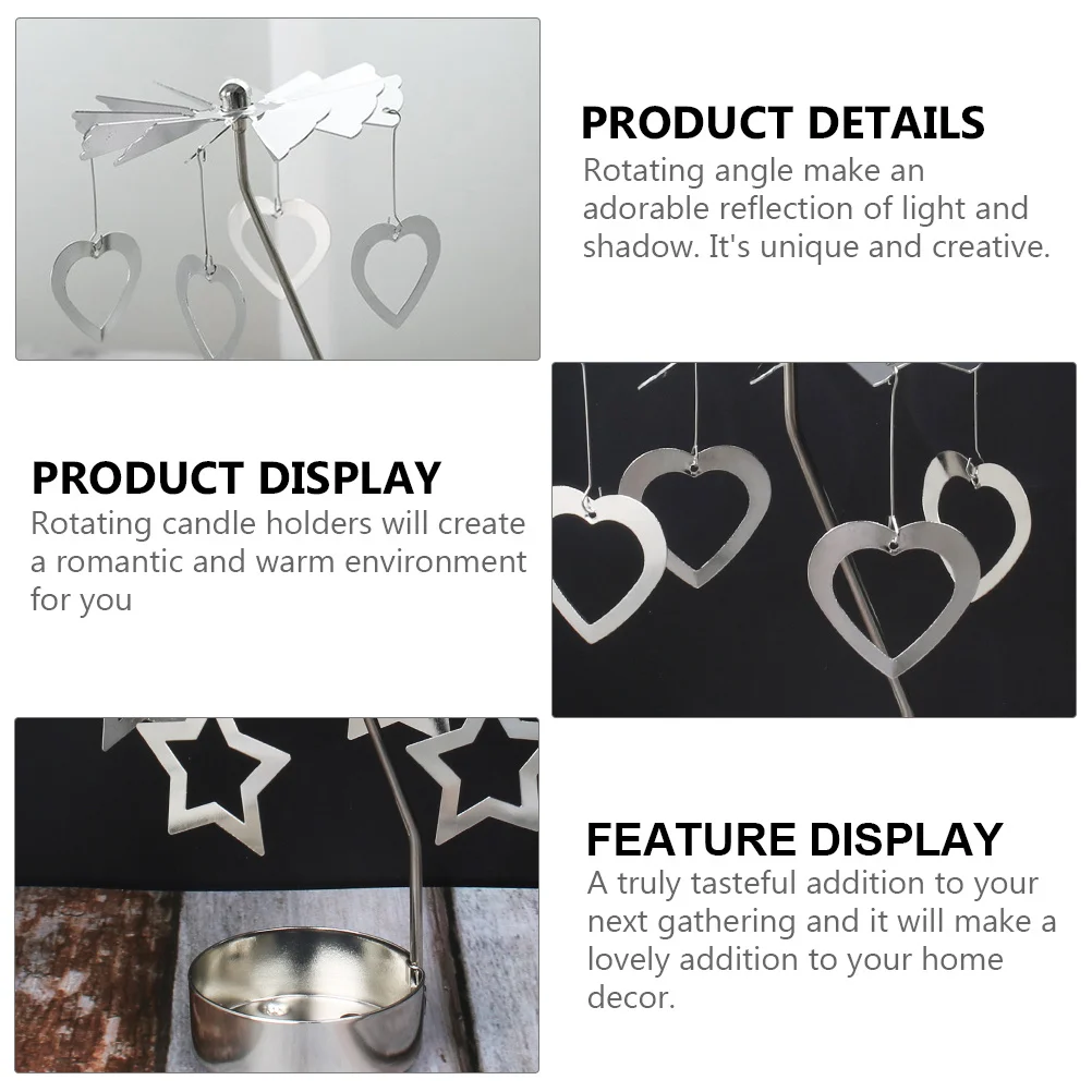 

2Pcs Metal Rotary Candleholder Unique Exquisite Craft Living Room Party Dining Table Decoration Metal Candlestick